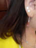 贝美芬刻字定制925银女士耳环 长款水滴耳坠 韩版女生饰品 新款时尚耳饰 粉红 实拍图