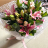 梦馨鲜花速递玫瑰礼盒向日葵康乃馨花束生日礼物全国同城配送实体花店送花 19朵粉百合花束 实拍图