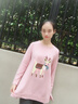 敏潮格伦孕妇春秋新款套装新款时尚潮妈长袖上衣怀孕期秋款纯色棉两件套 长袖粉红色 M 实拍图