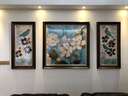 客厅装饰画沙发背景墙画田园美式乡村新中式壁画玄关走廊挂画过道入户大气三联花卉有框画 美式经典木框（复式装裱+高透有机玻璃） 适合U型沙发|两侧55X110中间1米1X1米1 实拍图