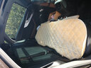 迪加伦 汽车坐垫 冬季毛绒加厚车用座垫 通用 无靠背防滑保暖坐垫 车载车内装饰用品绒座套 全车三件套(米色) 升级带手机兜 实拍图