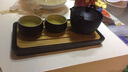 汇想 干泡茶盘陶瓷家用竹托盘储水简约家用轻奢沥水功夫茶具小型茶盘 黑陶27.5cm*14 实拍图