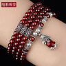 蓓影 6A级石榴石手链女银饰多层圈韩版转运珠佛珠手串十二生肖本命年 6A级貔貅 5MM三圈 实拍图