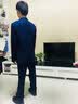 鼎玛仕儿童西服套装男童小西装花童礼服韩版中大童主持人男孩钢琴演出服 蓝6件套:3件套+衬衫+领结+领带 155 码 身高150-155cm 重81-85斤 实拍图