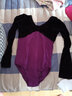 艾舞戈儿童舞蹈服女童拼绒练功服专业芭蕾舞连体服丝绒拉丁舞演出服 紫色-长袖-开裆 170 （身高160-165cm） 实拍图