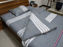 云瑾100%纯棉床单单件学生宿舍单人被单全棉斜纹格子 千语风尚蓝 180cm*220cm 适用于1.5米床 实拍图