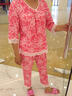雪仙丽【商场同款】莫代尔女春夏棉质家居服蕾丝花边七分裤睡衣两件套 红色-1231323 M 实拍图