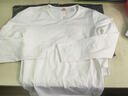 简束（JOONSVIP）长袖t恤男纯色棉质修身紧身打底衫男士体恤秋冬季外穿内搭上衣男 常规圆领白色 M (56KG左右紧身) 实拍图