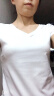 艾路丝婷新款短袖T恤女V领上衣纯色打底体恤TX3560 白色 155/80A/S 实拍图