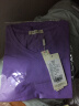 艾路丝婷新款短袖T恤女V领上衣纯色打底体恤TX3560 紫色 155/80A/S 实拍图