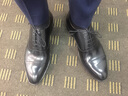 THOM WILLS皮鞋男三接头商务正装鞋冬季固特异手工真皮牛津鞋 黑色B075 40 /7码 实拍图