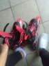 美洲狮儿童轮滑鞋成人男女闪光可调旱冰鞋溜冰鞋滑轮鞋 单闪黑红1双鞋 L (实际35-40码厂标38-41) 实拍图