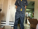 弯月亮 纯棉工作服套装男 夏季工装工作服套装 男女短袖工厂车间服 可定制工程服劳保服601 铁灰色 XL/175 实拍图