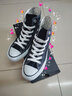 匡威（Converse）帆布运动板鞋 ALL STAR HI高帮休闲鞋 经典男女全明星 日本直邮 BK-黑色 22.5 实拍图
