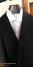 纱格西服套装男 商务修身正装职业工作男士西装套西 新郎结婚礼服 黑色2扣 S (165) 实拍图