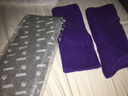 AOLIKES 毛巾保暖护膝儿童舞蹈跳舞防摔跪地运动护膝老年人膝盖防寒护腿 紫色一副 腿围26-45cm（约80-130斤） 实拍图