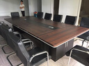 黎富办公家具大型会议桌长桌椭圆形培训桌圆角开会办公桌板式长方形公司简约会议室桌椅组合 柚木色 1.8*0.9米会议桌 实拍图