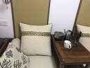 Avigers棉麻沙发抱枕靠垫新中式大靠枕办公室汽车护腰靠背垫不含芯定制 咖条纹左拼 米色 60cm*60cm 含枕芯 实拍图