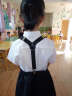 衣诺坊 六一儿童礼服演出服 幼儿园表演服套装 小学生大合唱演出服装 藏青女款：衬衫+短裙+背带+领花 120cm 实拍图