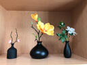 朴记 花瓶陶瓷摆件客厅创意家居茶几仿真插花博古架禅意干花复古中式小餐桌黑色花艺装饰品 黑色花瓶+桔黄玉兰 实拍图