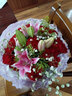 梦馨鲜花速递玫瑰礼盒向日葵康乃馨花束生日礼物全国同城配送实体花店送花 19朵红色康乃馨百合混搭花束 实拍图