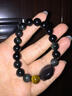 石传百世金发晶手串男女金发晶手链钛晶手链生日礼物送女友 黑发晶手链珠径12毫米 实拍图