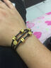 蓓影足金黄金手链个性路路通黄金转运珠皮绳手链饰品串本命年生日礼物 四颗珠子 备注转运珠名称和皮绳 实拍图