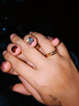 菜百首饰 黄金戒指 唯愿此生有你情侣戒指活圈单只 计价 约4.55克情人节 实拍图