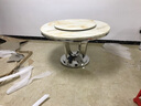 祥冠大理石圆餐桌 现代简约带转盘餐台 欧式可旋转 不锈钢餐桌椅组合 1.3米带转盘 实拍图