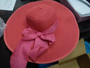 维捷夫遮阳帽女士太阳帽夏天沙滩大沿帽子折叠防晒草帽女 西瓜红 实拍图