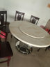 祥冠大理石圆餐桌 现代简约带转盘餐台 欧式可旋转 不锈钢餐桌椅组合 1.3米带转盘 实拍图