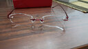 菲尔渡边 韩国钻石切边眼镜镶钻 女款钛无框近视眼镜架框配镜套餐5878 钛架+1.61无色全套 实拍图