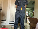 弯月亮 纯棉工作服套装男 夏季工装工作服套装 男女短袖工厂车间服 可定制工程服劳保服601 铁灰色 XL/175 实拍图
