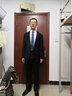 纱格西服套装男 商务修身正装职业工作男士西装套西 新郎结婚礼服 黑色2扣 XL (180) 实拍图