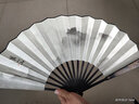 絲兿堂男士折扇定制中国风扇子雕刻丝绸大绢扇古典扇古风男扇礼品折扇 黑竹雕刻柄-幽兰清香 实拍图