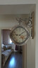 丽盛（LISHENG） 丽盛欧式双面挂钟欧式田园静音双面钟客厅双面钟表两面钟表 小号 AB8075AWS(白色裂纹漆) 实拍图