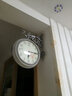 丽盛（LISHENG） 丽盛欧式双面挂钟欧式田园静音双面钟客厅双面钟表两面钟表 中号 AB8075BWS(白色裂纹漆) 实拍图