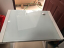 猫耳朵电脑桌台式家用经济型笔记本钢化玻璃电脑桌竞技桌简约现代写字桌 升级款80*60*75白玻璃+白架 实拍图