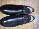 红蜻蜓男鞋春季欧美头层牛皮套脚商务休闲鞋爸爸皮鞋子 黑色 40 实拍图
