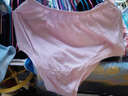 水晶豆女士纯棉老人内裤中老年印花全棉三角裤头高腰宽松加大码妈妈内裤高腰 粉红 110/3XL【腰围2尺8至3尺】 实拍图