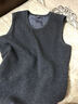 续点保暖背心男加绒加厚棉背心男士U领秋冬季紧身无袖修身贴身打底内搭内穿白色背心坎肩马甲 浅灰色 L（115-130斤左右） 实拍图