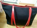 Letitbe女士单肩托特包牛津尼龙帆布上班商务通勤休闲超大容量电脑手提袋 红色配深蓝色 加大号(很大、个小慎拍) 实拍图
