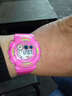 拉斯卡(LASIKA)学生手表儿童电子表防水童表男孩运动带闹钟女孩夜光多功能 粉红色 实拍图