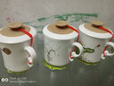 九楼阁 景德镇亚光陶瓷手绘茶杯 有手柄 带过滤男 女办公杯带盖380ml 莲蓬 不带礼盒 实拍图