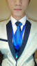 墨诺佰 领带男士商务职业领带正装经典8CM纯色领带礼盒装 宝蓝 实拍图