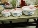 嘉兰饭盒泡面碗密封保鲜碗带盖陶瓷碗家用骨瓷泡面专用微波炉饭盒套装 蓝玫瑰-骨瓷保鲜碗 实拍图