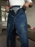 酷万300斤大码牛仔裤男士弹力加肥加大长裤子小直筒韩版潮胖子胖人裤 浅蓝GDS818 38 180-200斤穿 实拍图