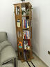 竹庭楠竹书架360度旋转书柜客厅书本陈列架落地家用简易多层置物架子 五层-椭圆旋转书架【加大款】 实拍图
