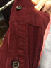 第五季商务休闲男装灯芯绒保暖衬衫男长袖修身纯棉水洗男士衬衣秋装加厚 红色SFL4M176 37 [参考体重：100-110斤] 实拍图