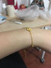 菜百首饰 黄金手链 足金小雏菊爱无间手链   HJ 黄金手链 约2.39g 约17cm 实拍图